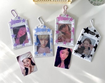 Llavero portatarjetas fotográficas KPOP / Colgante de llavero fotográfico / Tamaño de viaje / Almacenamiento para tarjetas fotográficas / Mini organizador / Idea de regalo / Estuche Lanyard