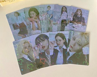 TWICE Holographic photocards pack set | Bias bundle package | Gift idea | Lomo card | Handmade merchandise