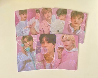 STRAY KIDS Holographic photocards pack set | Bias bundle package | Gift idea | Lomo card | Handmade merchandise