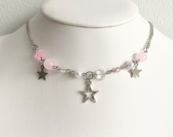 Collar de estrellas Y2K / Cuentas colgantes celestiales / Joyería minimalista / Cuentas de encanto de joyería linda / Accesorios con cuentas / Idea de regalo / Hecho a mano