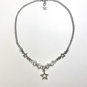 Collier étoile de l'an 2000 Pendentif perles célestes Bijoux grunge Bijoux streetwear charm perle Accessoires en perles Idée cadeau Fait main image 4