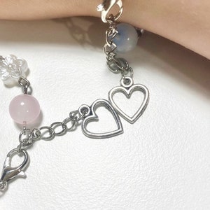 Pulsera coqueta / Joyería de amistad / Accesorios de perlas de lazo con cuentas / Joyas minimalistas / Cuentas de encanto de estrella / Idea de regalo / Hecho a mano imagen 5