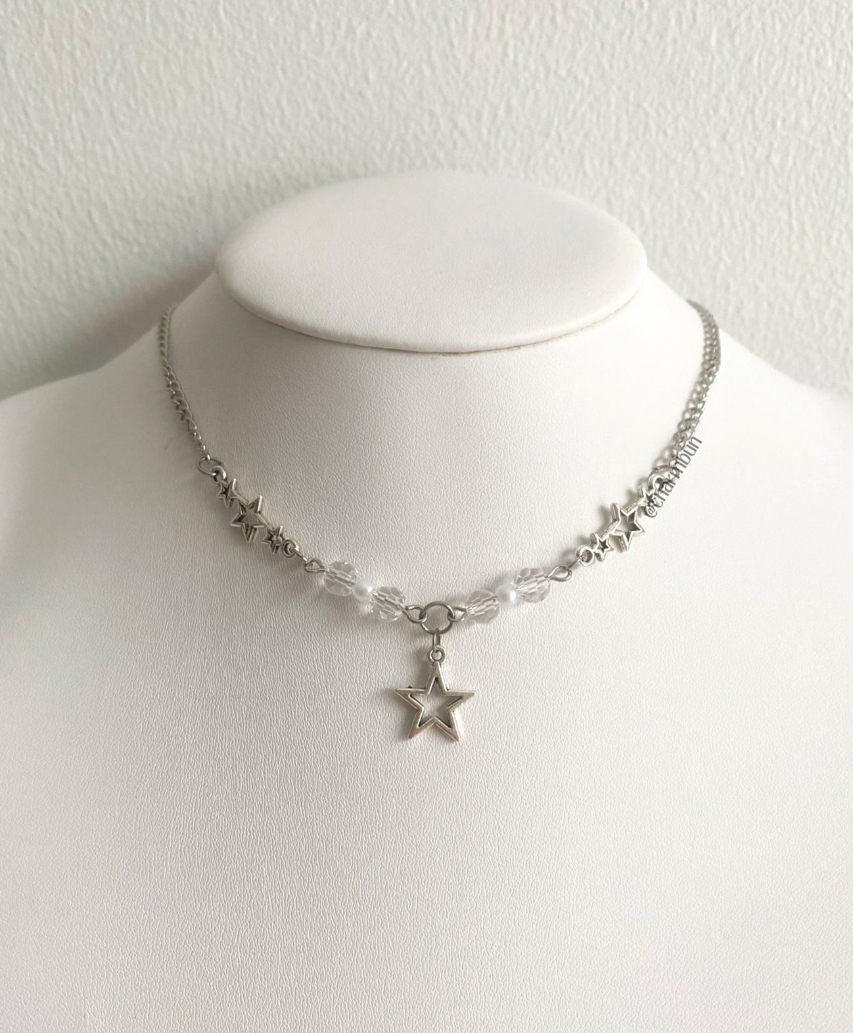 Y2K Star Necklace | Celestial Pendant Beads | Grunge Jewelry