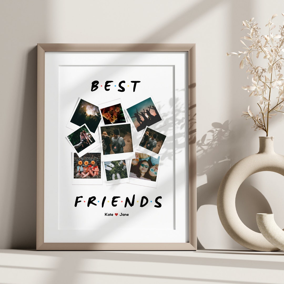 Best Friend Photo Collage Canva Template Bff Photo Gift Bff Etsy