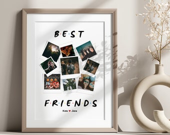 Collage photo meilleur ami Modèle sur toile Cadeau photo Bff Collage Bff Bestie Cadre personnalisé Cadeau personnalisé pour amis Téléchargement instantané