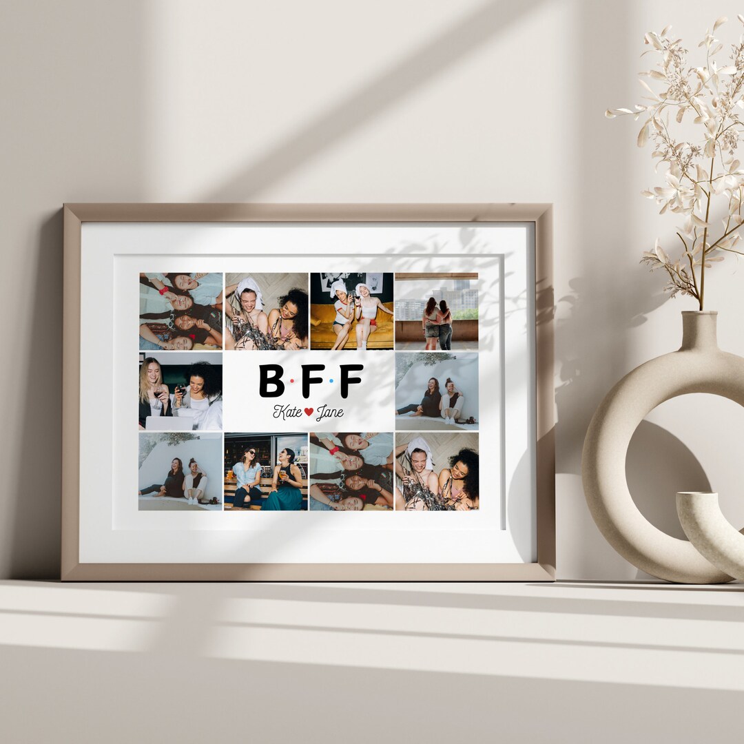 Bff Collage Canva Template Bff Photo Gift Best Friend Photo Collage