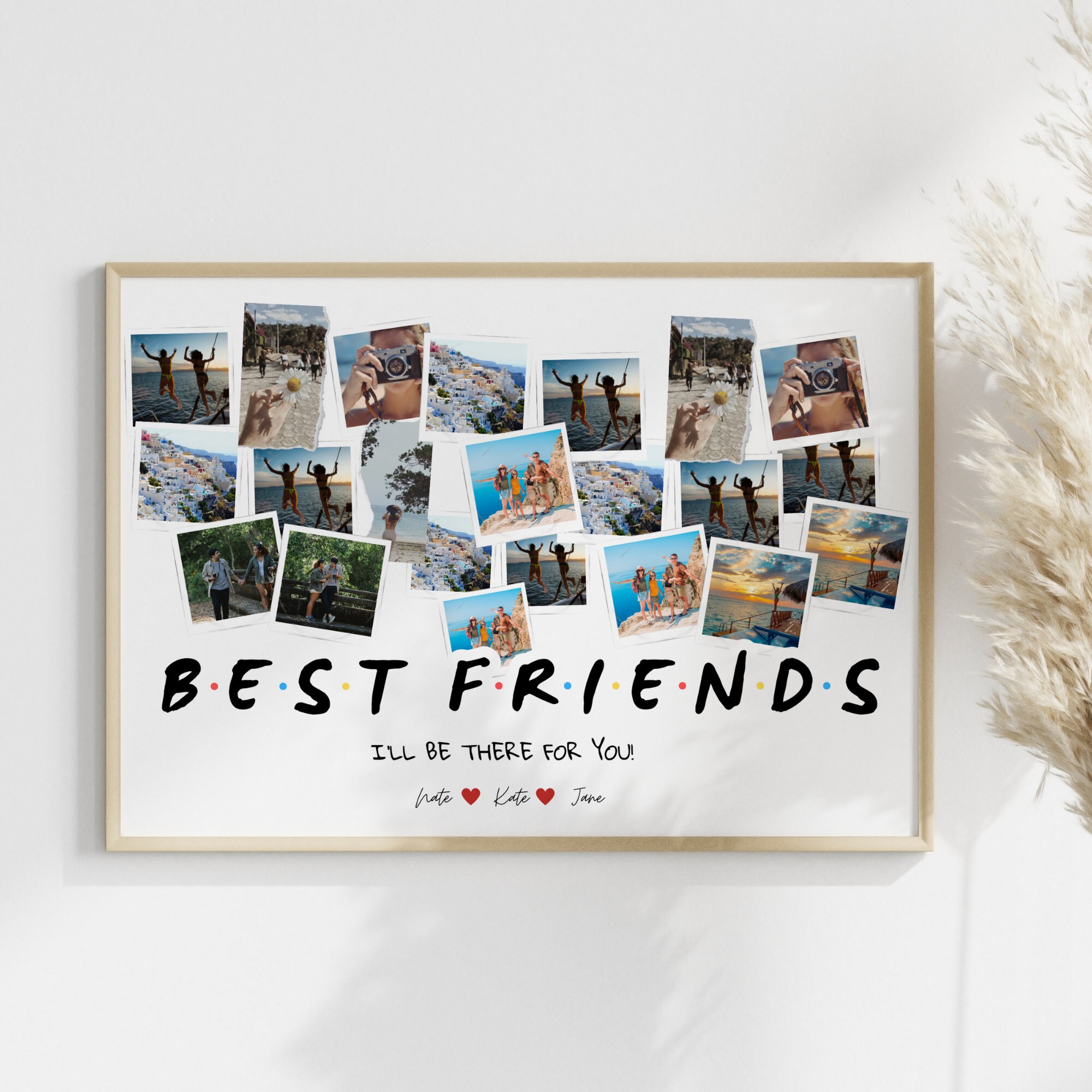Best Friends Photo Collage Canva Template Bff Photo Gift Bff Collage ...