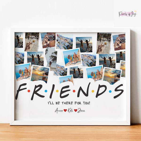 Collage di foto del migliore amico Modello Canva Regalo fotografico Bff Collage Bff Bestie Cornice personalizzata Regalo personalizzato per gli amici Download immediato