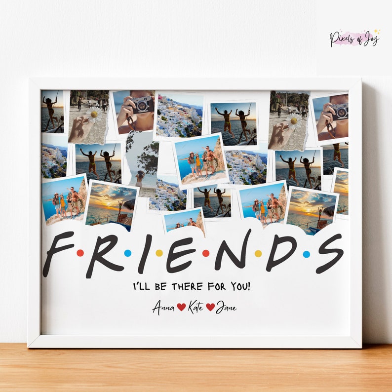 Best Friend Photo Collage Canva Template Bff Photo Gift Bff Etsy