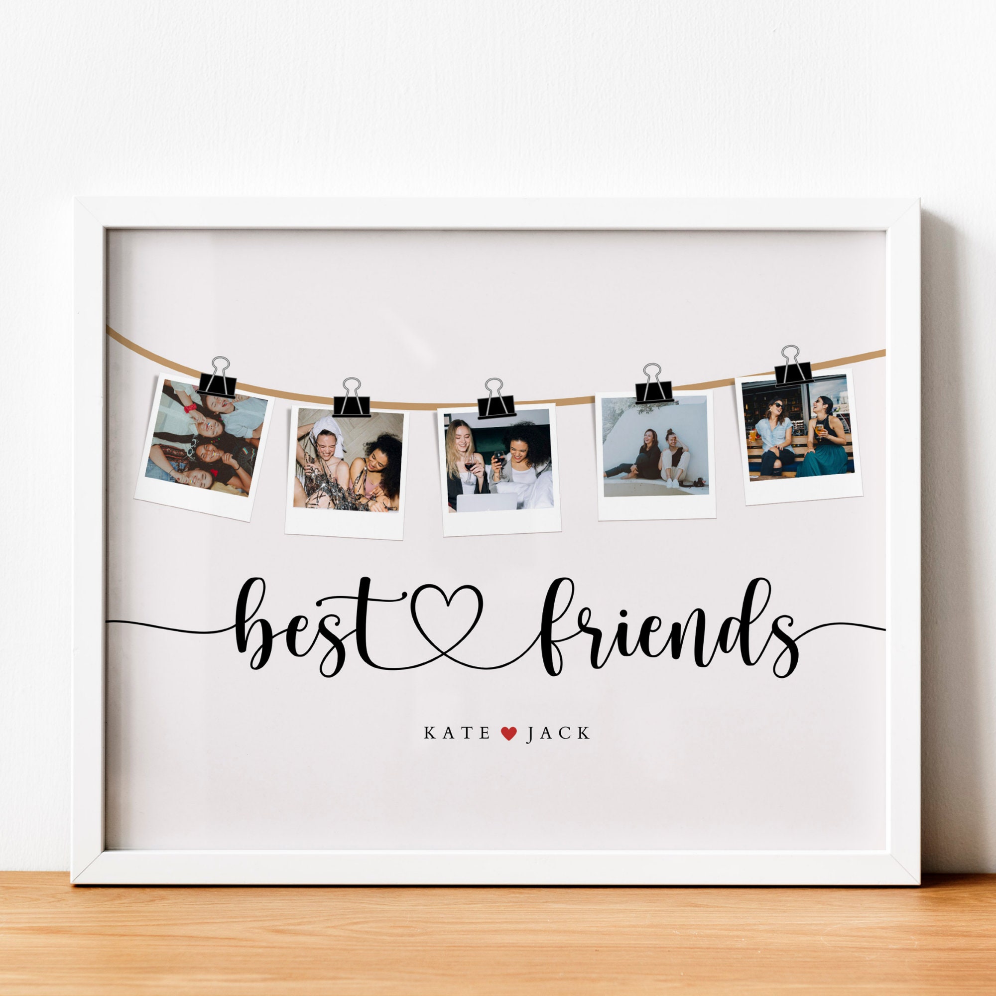 Best Friends Photo Collage Canva Template Bff Photo Gift Bff Collage ...