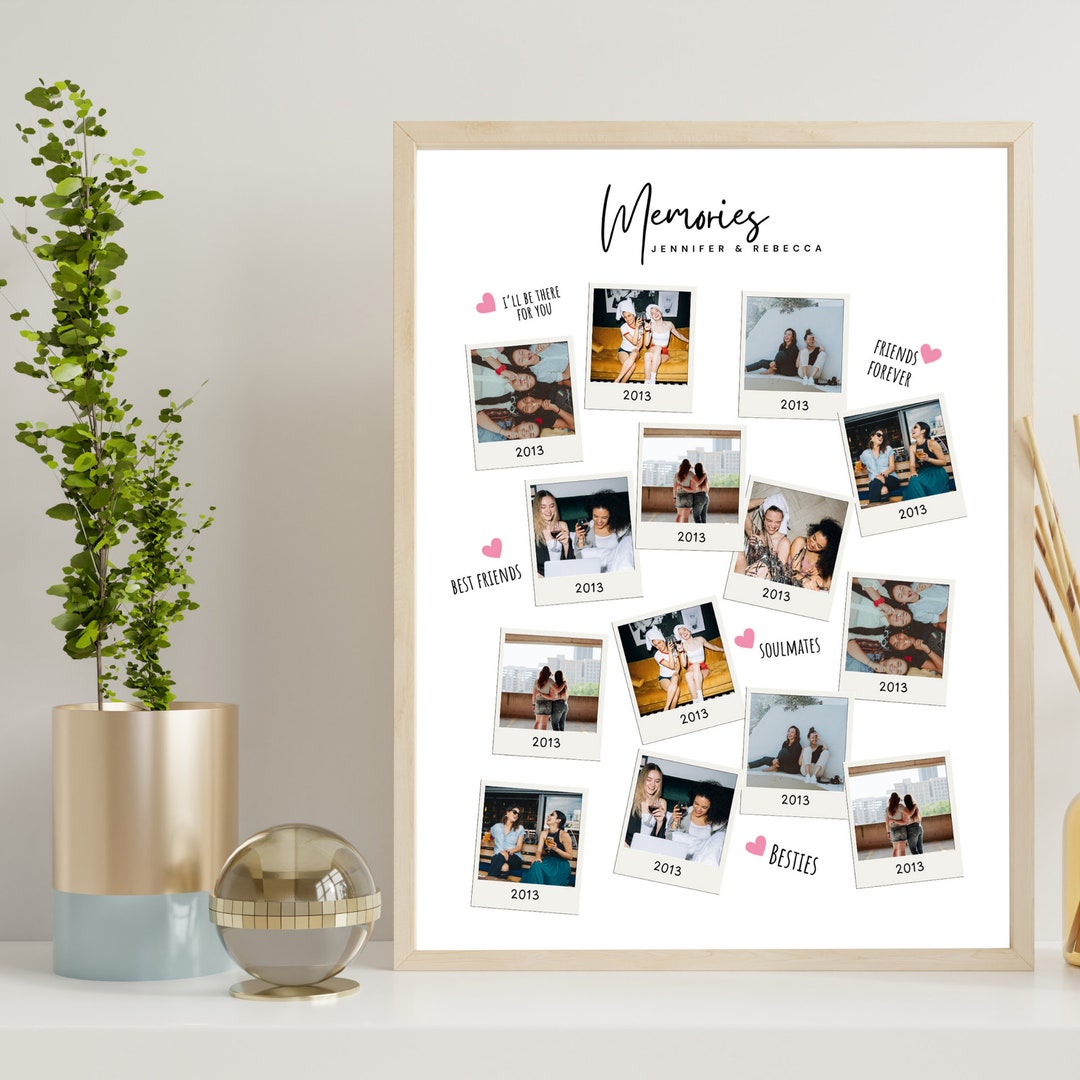 Besties Photo Collage Canva Template Bff Photo Gift Bff Collage Bestie
