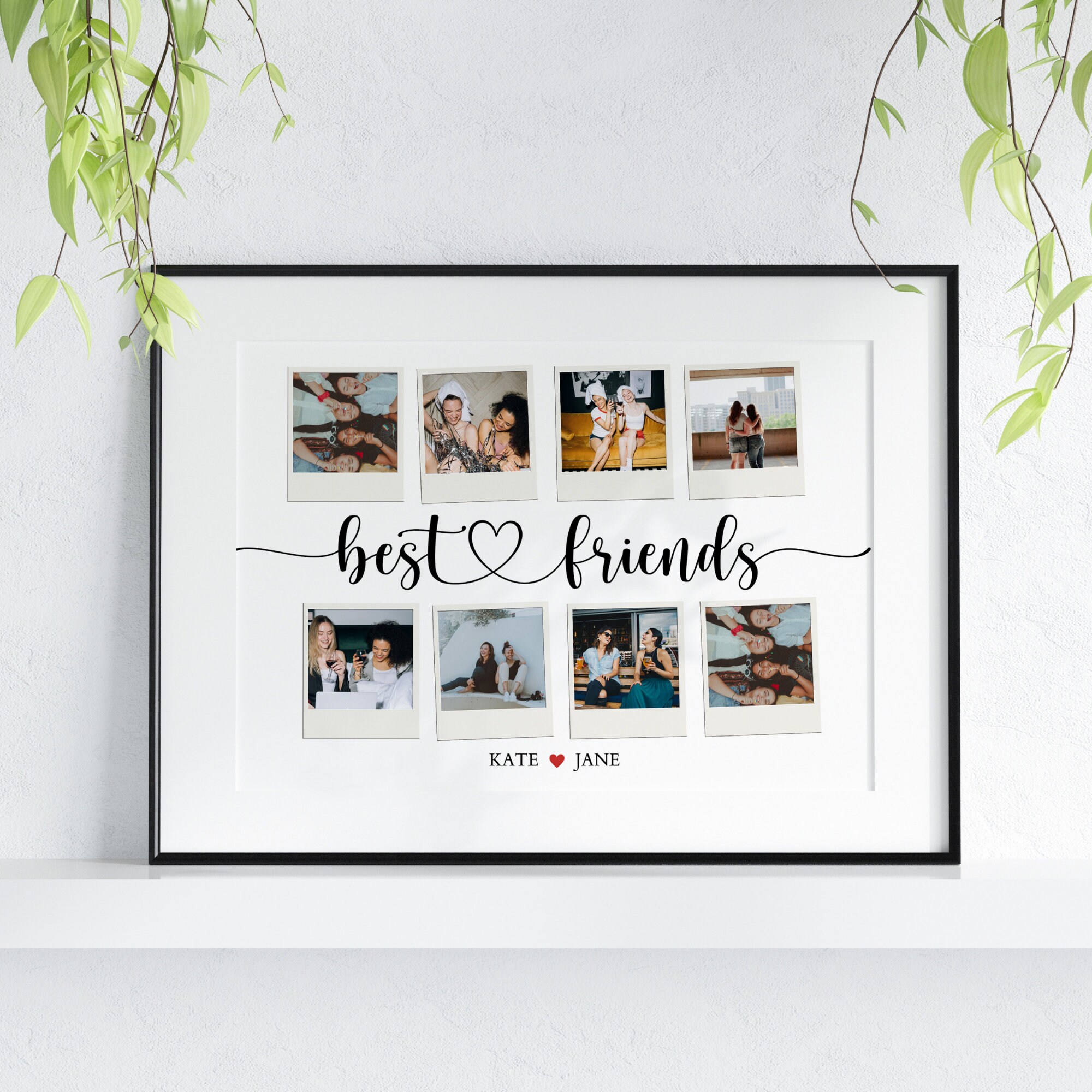 Best Friends Photo Collage Canva Template Bff Photo Gift Bff Collage ...