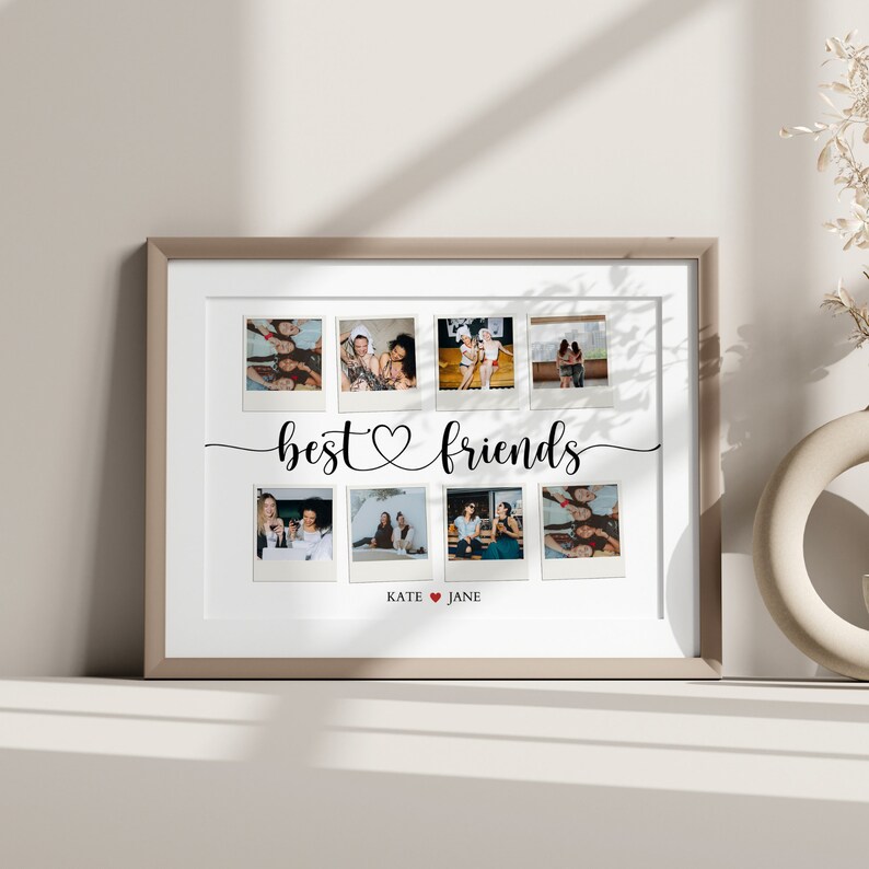Best Friends Photo Collage Canva Template Bff Photo Gift Bff Collage ...