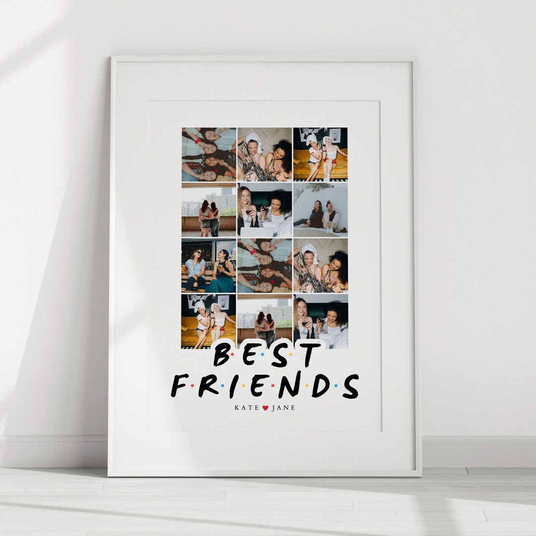 Best Friend Photo Collage Canva Template Bff Photo Gift Bff Collage ...