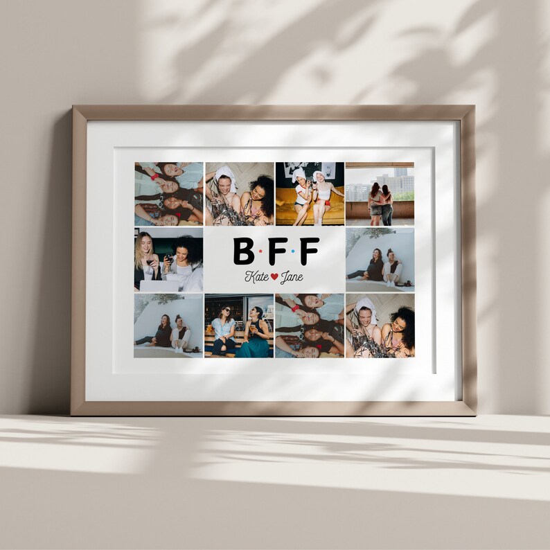Bff Collage Canva Template Bff Photo Gift Best Friend Photo Collage