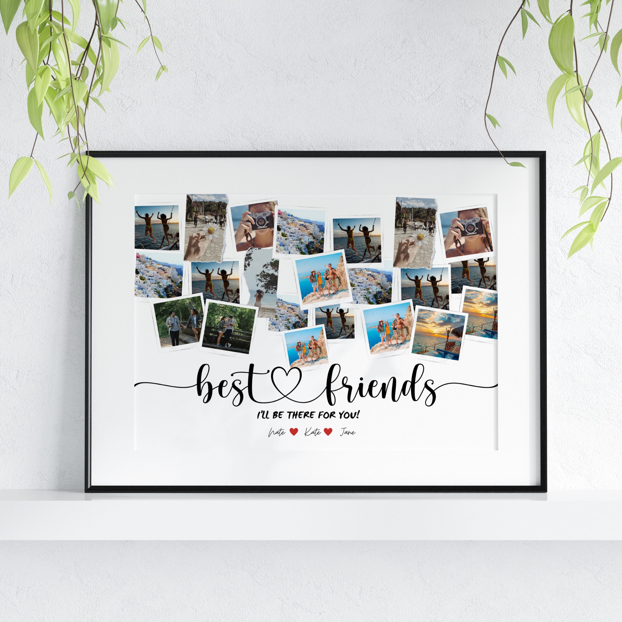 Best Friends Photo Collage Canva Template Bff Photo Gift Bff Collage ...