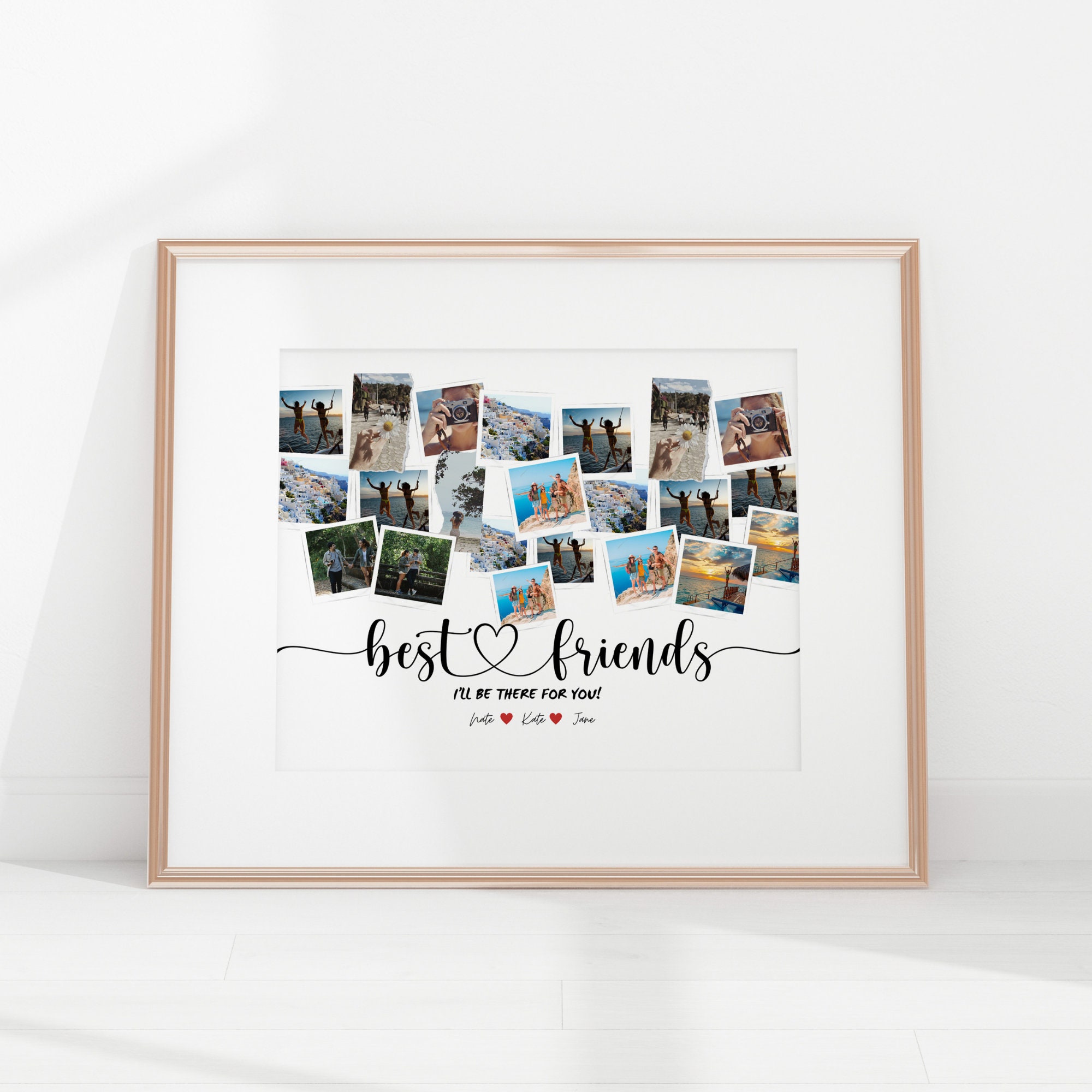 Best Friends Photo Collage Canva Template Bff Photo Gift Bff Collage ...