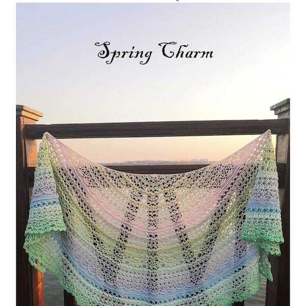 Crochet Shawl Pattern, DIY Shawl Digital Download PDF Diagram Scarf Tutorial  Wraps for Women