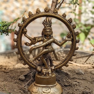 Brass Nataraja Statue, Indian Art, Gift, Home Decor, Collectible Figurine, Meditation Room Decor, Hindu God Shiva as the divine dancer