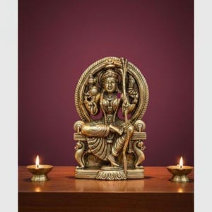 Brass Raj Rajeswari  Devi Idol – Goddess of Prosperity & Compassionate