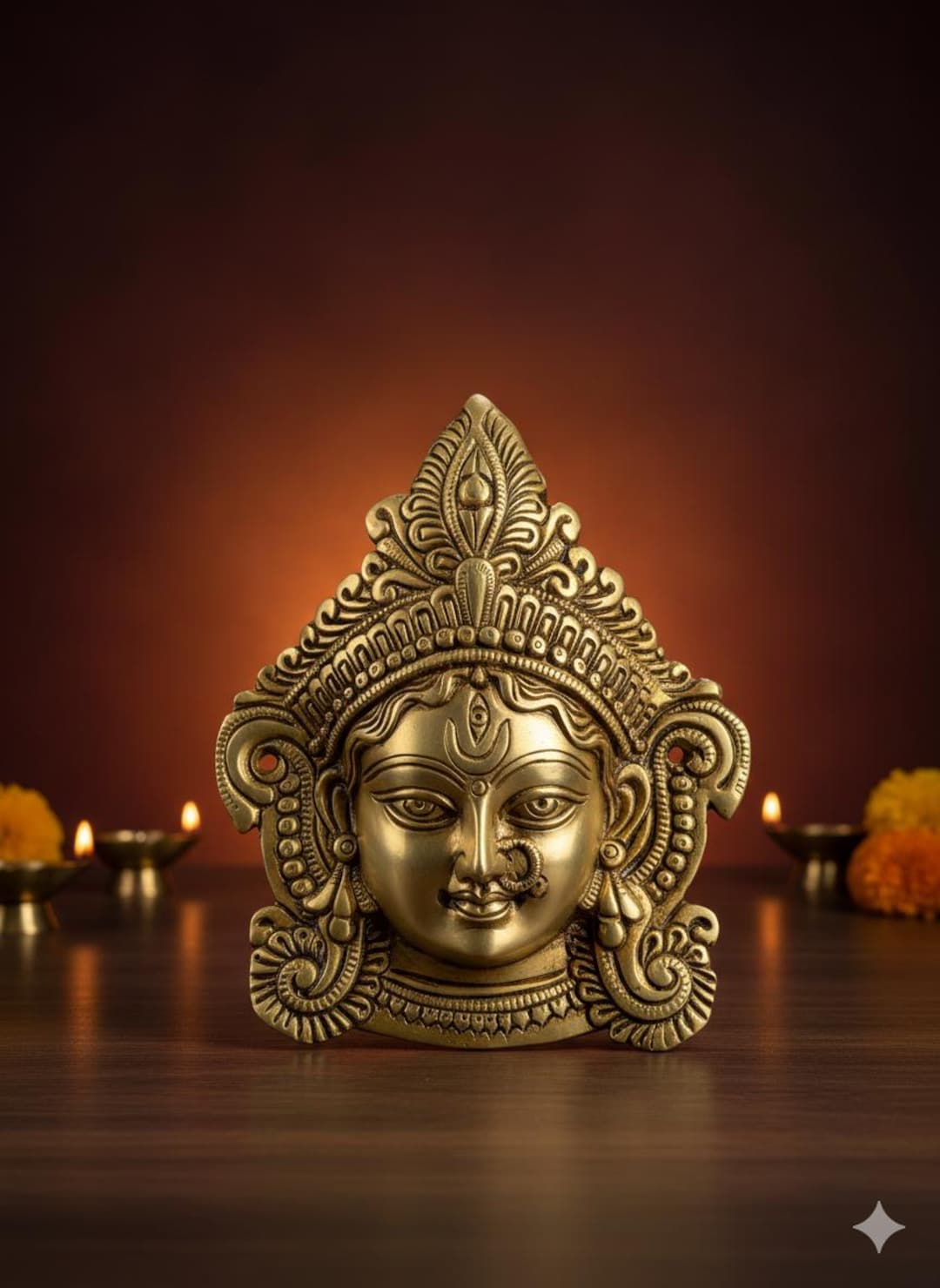 Brass Gauri Face Statue: Indian Goddess Parvati, 19cm - Etsy