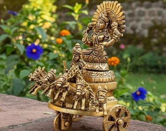 Brass Surya Sun God Idol | Hindu Temple Decor
