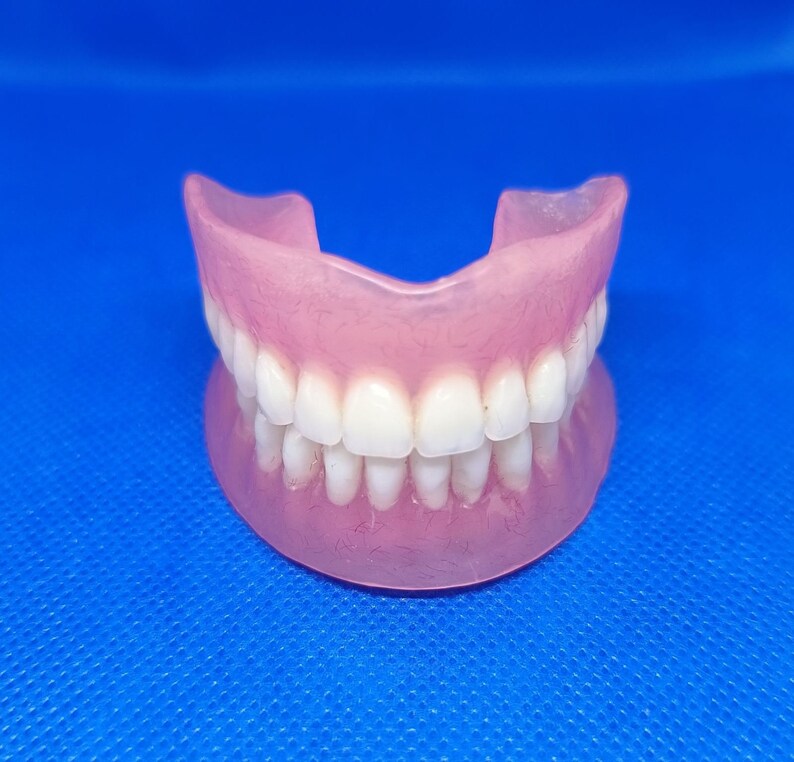 SMALL Horseshoe Upper and Lower Dentures Acrylic Teeth Hand Made Etsy