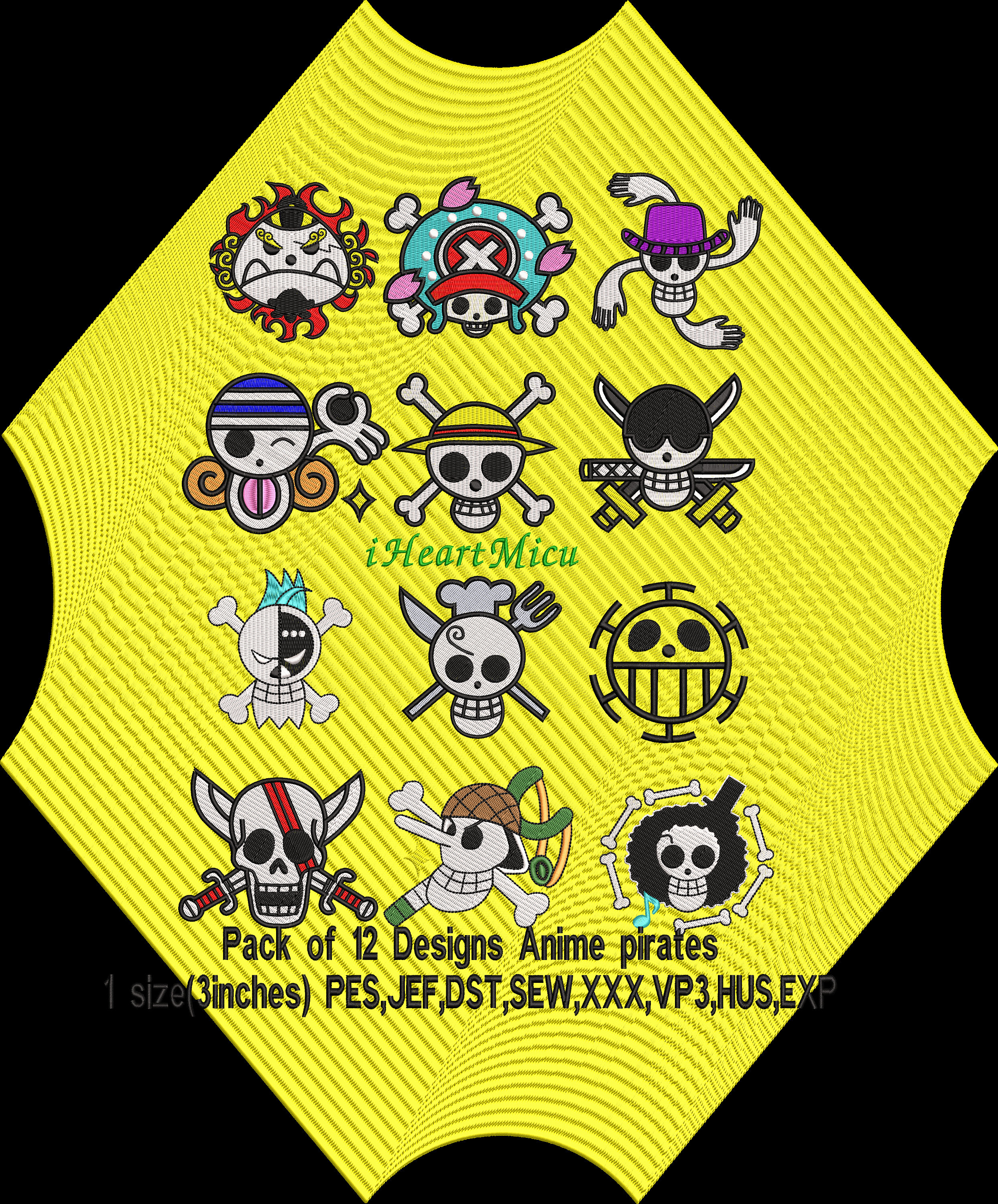 ワンピース DIESEL archive gold embroidery one-piece Luffy One Piece Embroidery Design – Digitizing Craft