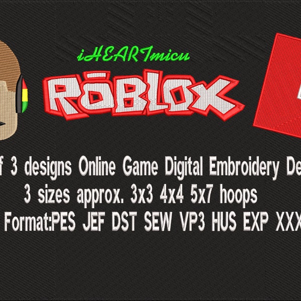 Bundle of 3 designs Online Games blox digital file embroidery design 3 sizes approx.3x3 4x4 5x7 hoops pes jef dst sew exp vp3 hus xxx