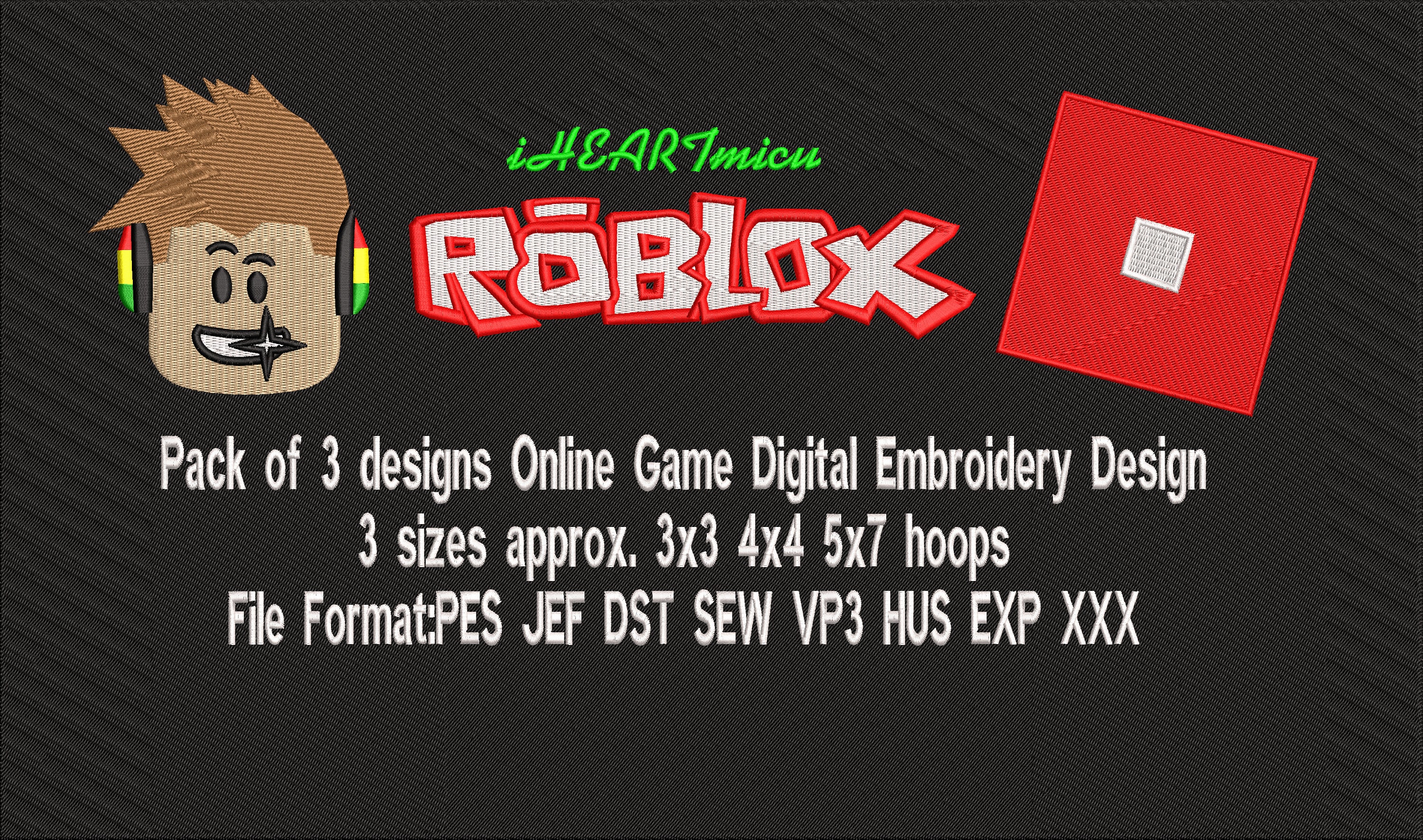 Bloxtober with roblox logo embroidery design