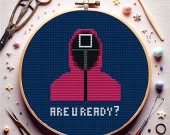 Squid Games Cross stitch patterns Design size: 47 x 59 stitches