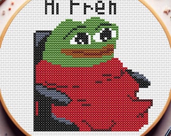 Smolting- Pepe the frog PDF Cross stitch pattern