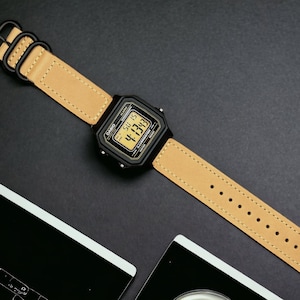 Casio f91w leather strap hotsell