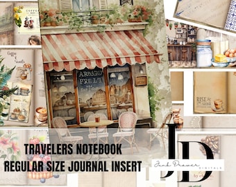 Travaler's Notebook Junk Journal Insert | Kaffee Themed Traveler's Notebook Regular Size Junk Journal |TN001