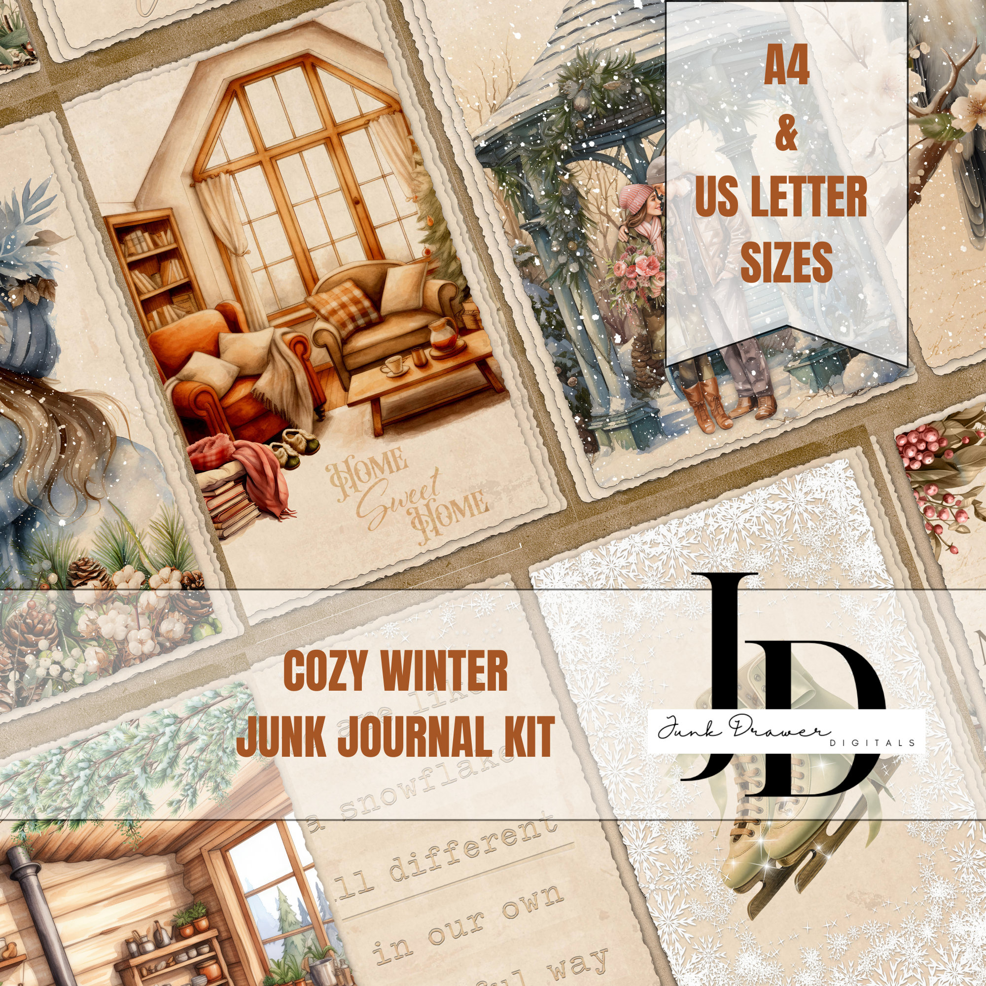 Cozy Winter Junk Journal Kit: Printable Ephemera (digital Download) - Etsy