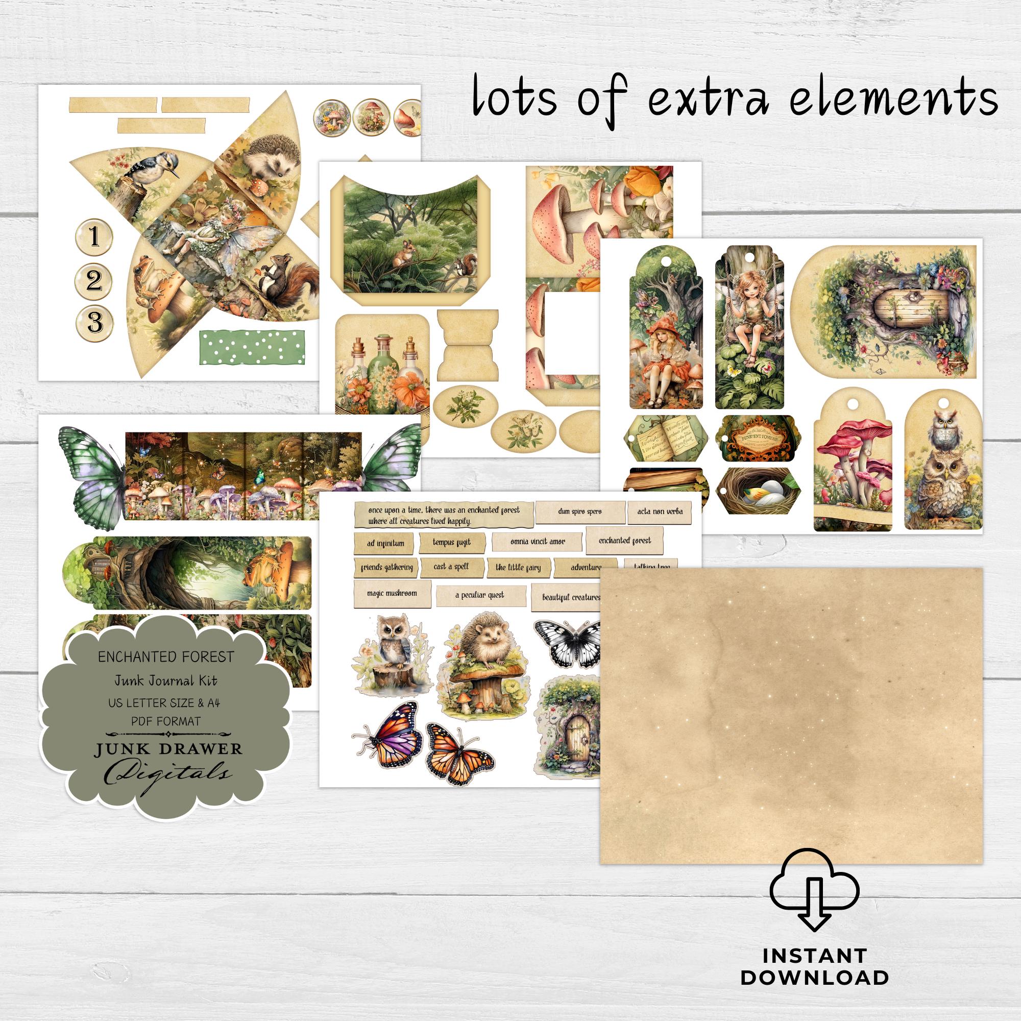 Enchanted Forest Junk Journal Kit | Printable Journal Pages & Ephemera ...