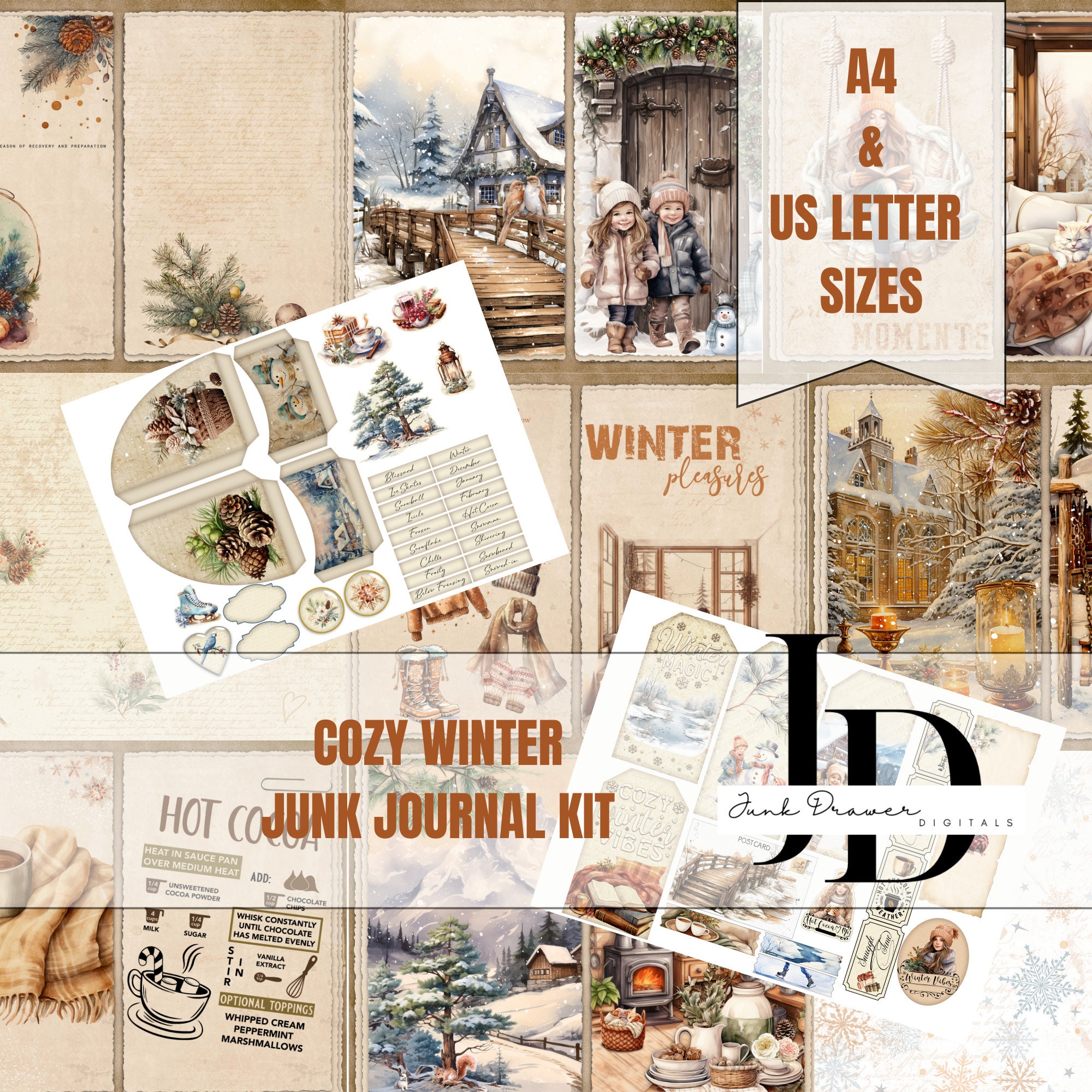 Cozy Winter Junk Journal Kit: Printable Ephemera (digital Download) - Etsy