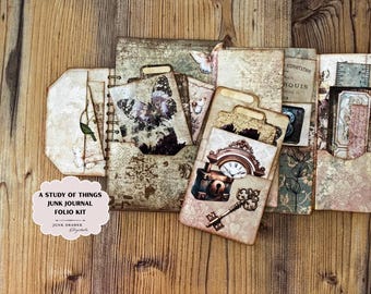 A Study of Things, Junk Journal Folio Kit |Printable Vintage Ephemera, Big Folio for Junk Journalists & Crafters  |JDD0066