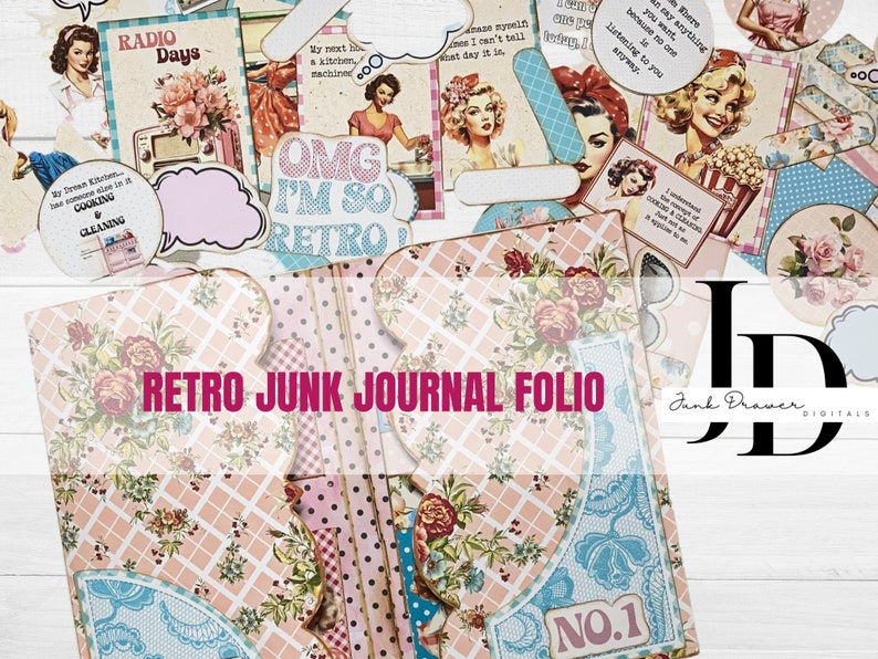 Retro Junk Journal Folio | 1950s Housewife Fun Scrapbooking - Etsy