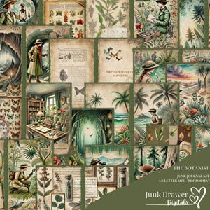 The Botanist Junk Journal Kit | Vintage botanische ephemera voor ongewenste tijdschriften en scrapbooking |  JDD022