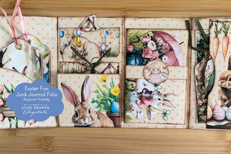 Easter Junk Journal Folio Kit: DIY Craft With Tags & Cards - Etsy