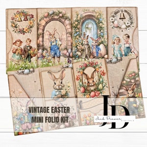 Bunny Bunny Vintage Easter Folio Kit | Mini Easter  Folio For Junk Journaling and Scrapbooking |FK012
