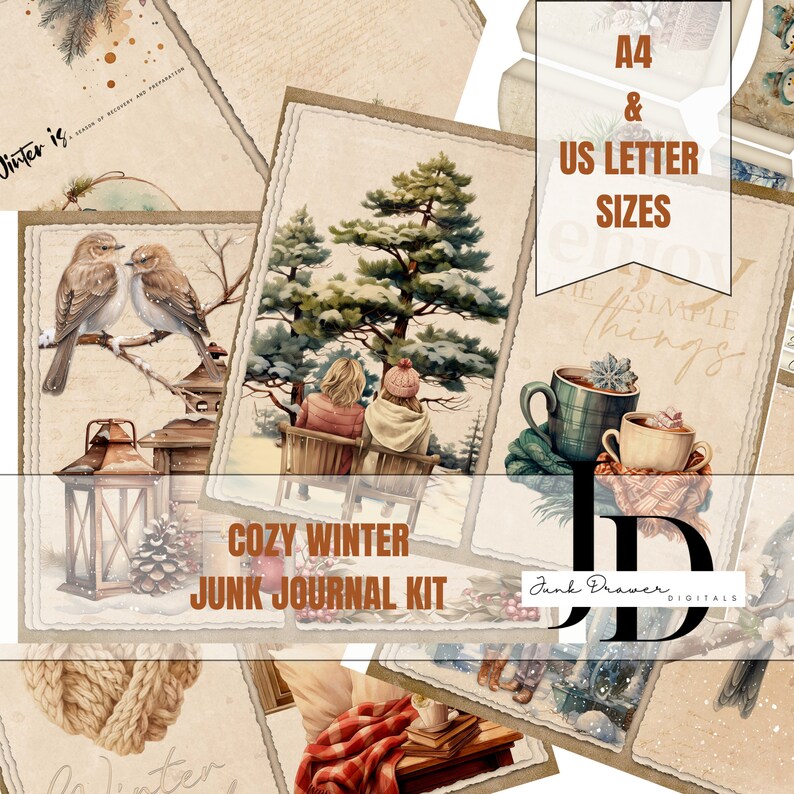 Cozy Winter Junk Journal Kit: Printable Ephemera (digital Download) - Etsy
