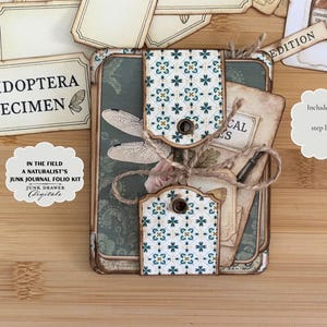 In het veld, Junk Journal Folio Kit | Afdrukbare vintage naturalistische ephemera, kleine invoegfolio voor ongewenste tijdschriften & botanische ambachten | JDD058