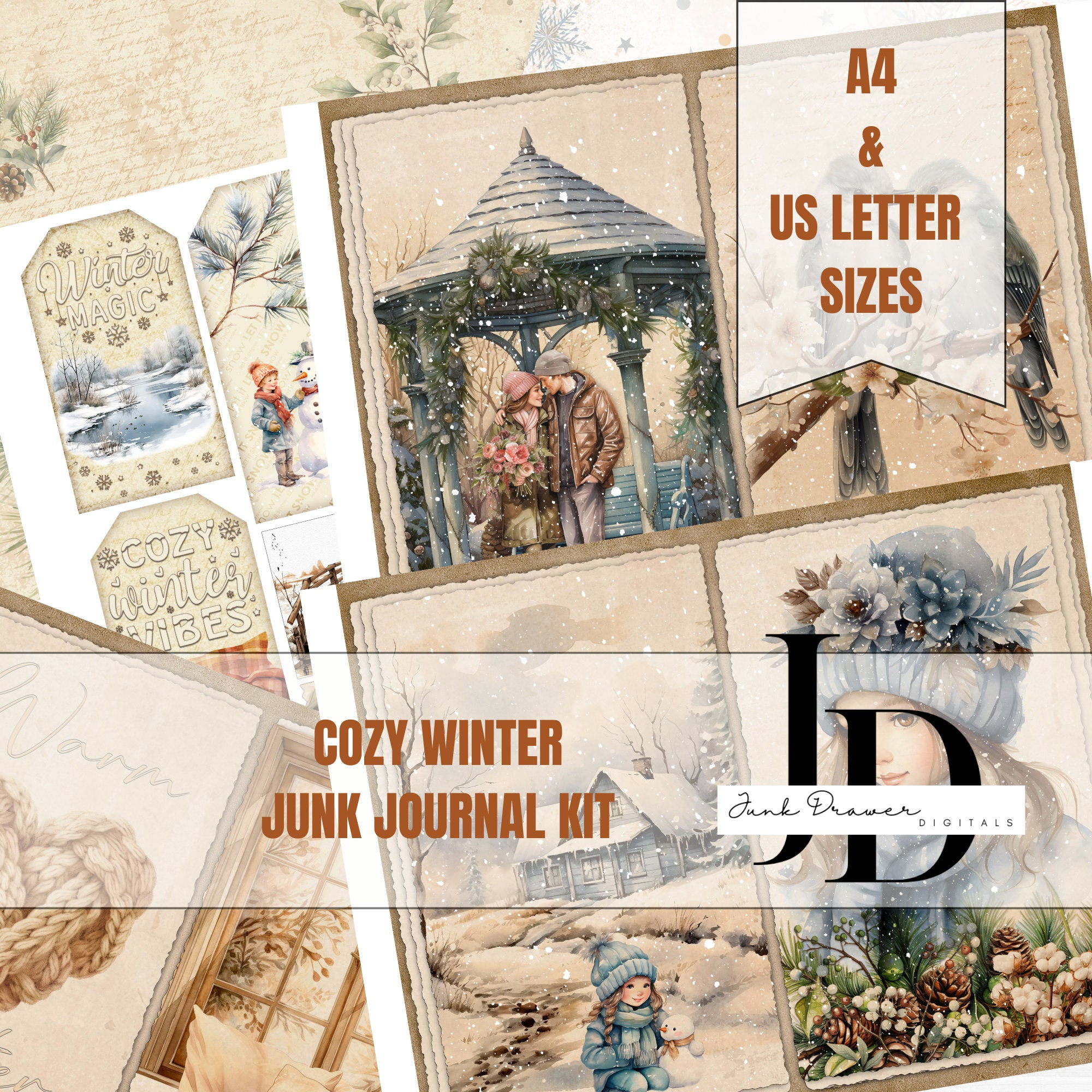 Cozy Winter Junk Journal Kit: Printable Ephemera (digital Download) - Etsy