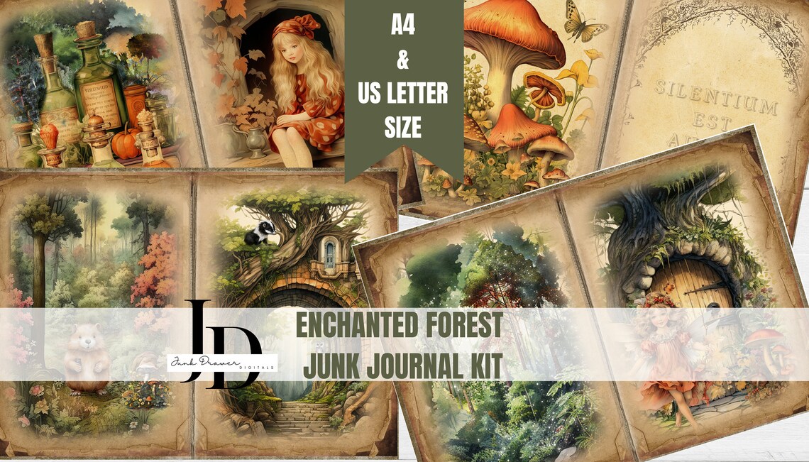 Enchanted Forest Junk Journal Kit Printable Junk Journal Pages ...