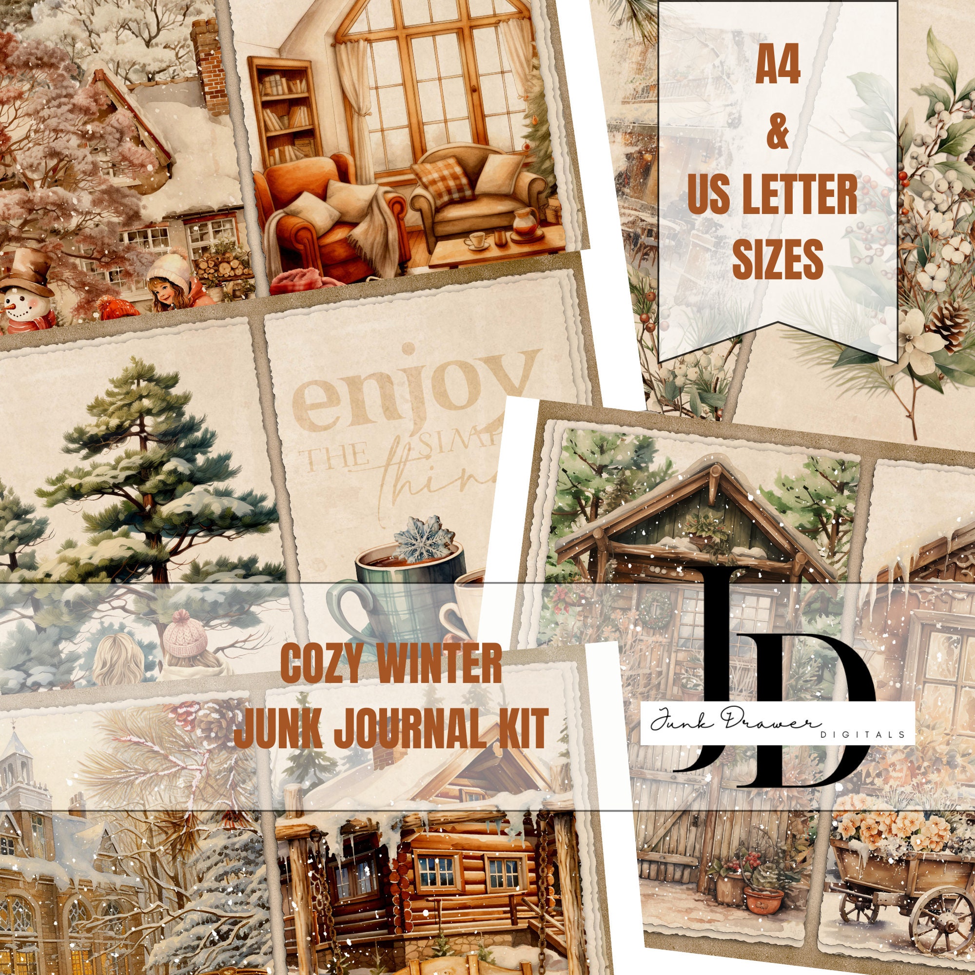 Cozy Winter Junk Journal Kit: Printable Ephemera (digital Download) - Etsy