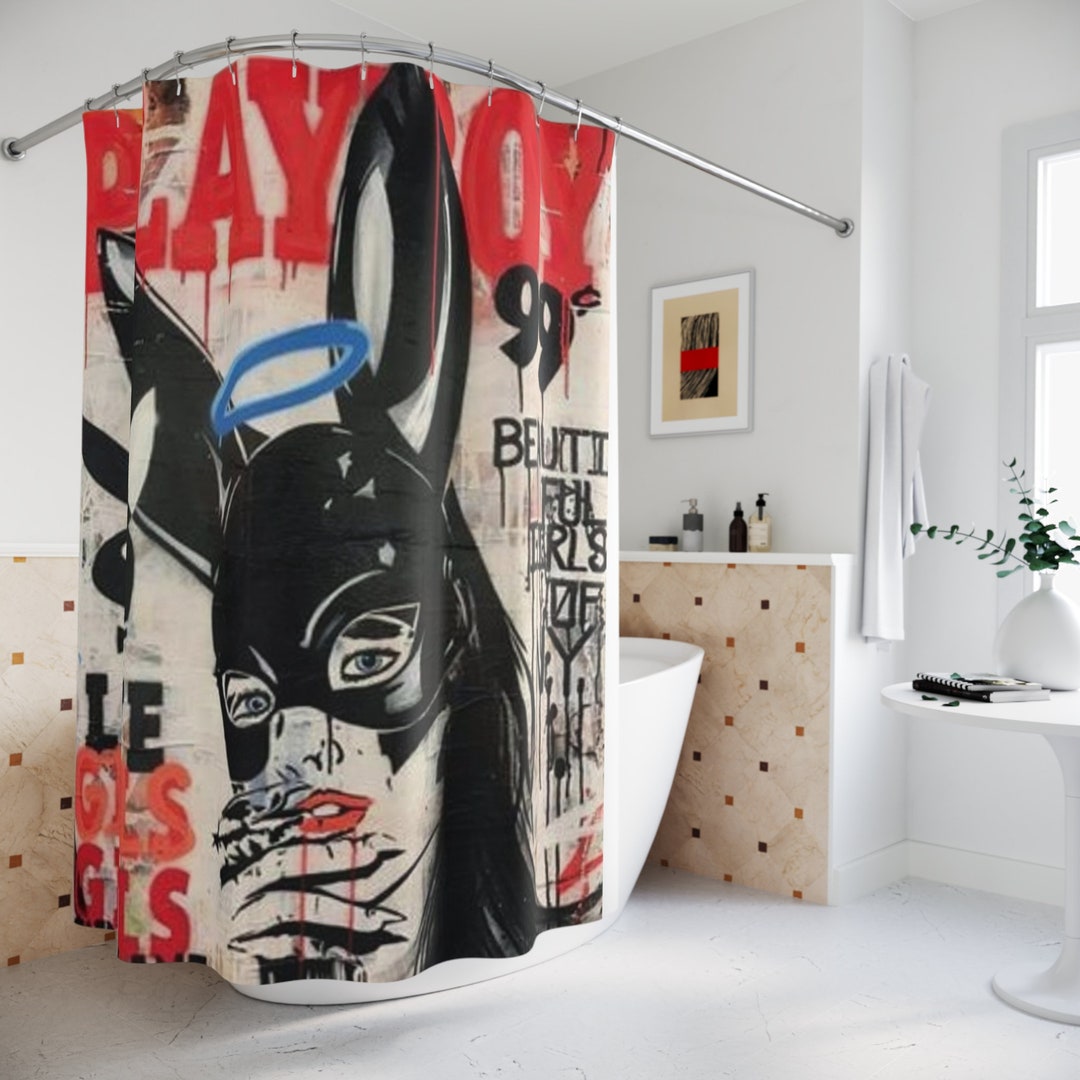playboy-pop-art-shower-curtain-vintage-playboy-comic-style-etsy