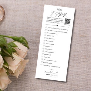 I Spy Wedding Game Template: QR Code Photo Sharing (Digital Download, Editable Canva Template)