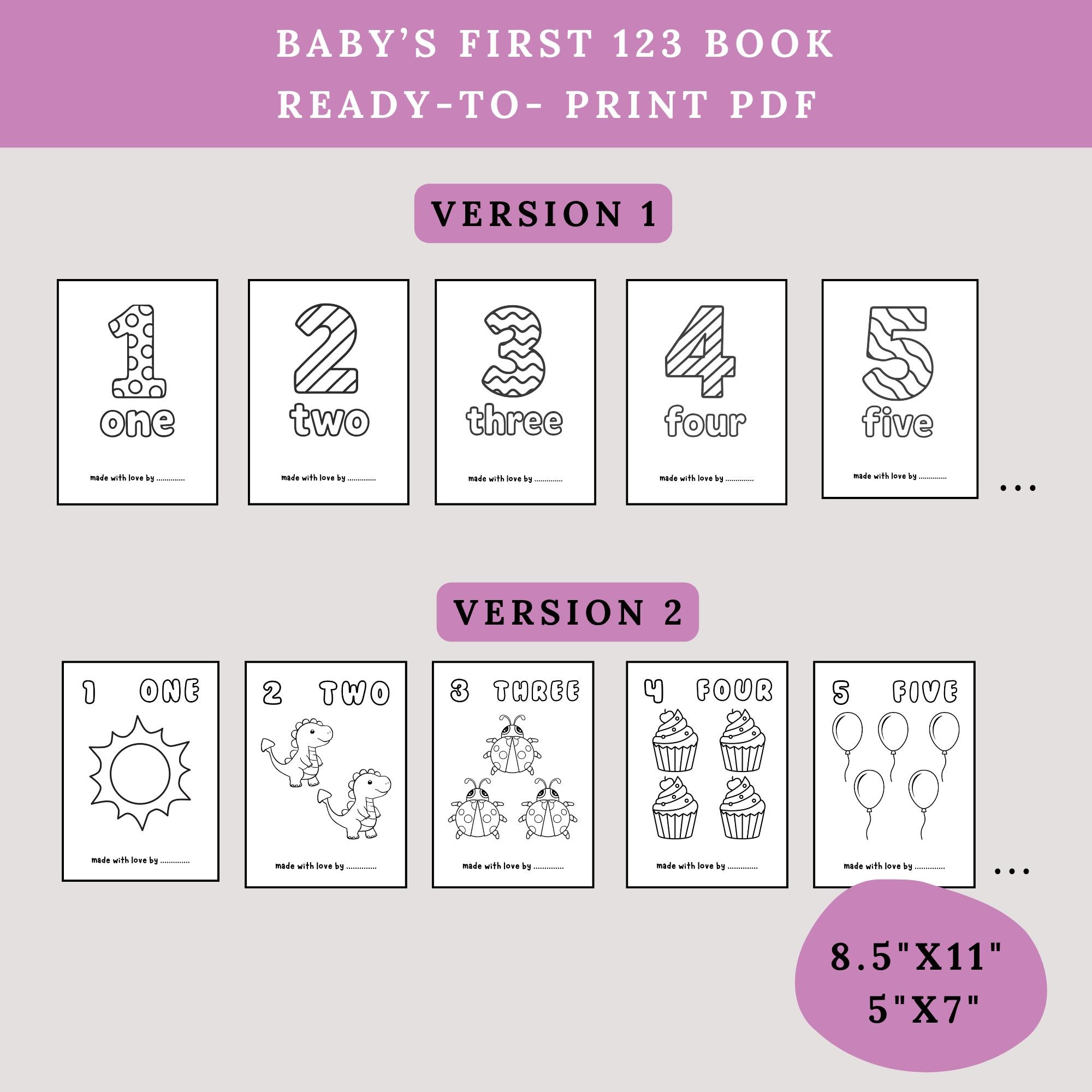 ABC 123 Coloring Book: Baby's First Book PDF Download & Editable Covers ...